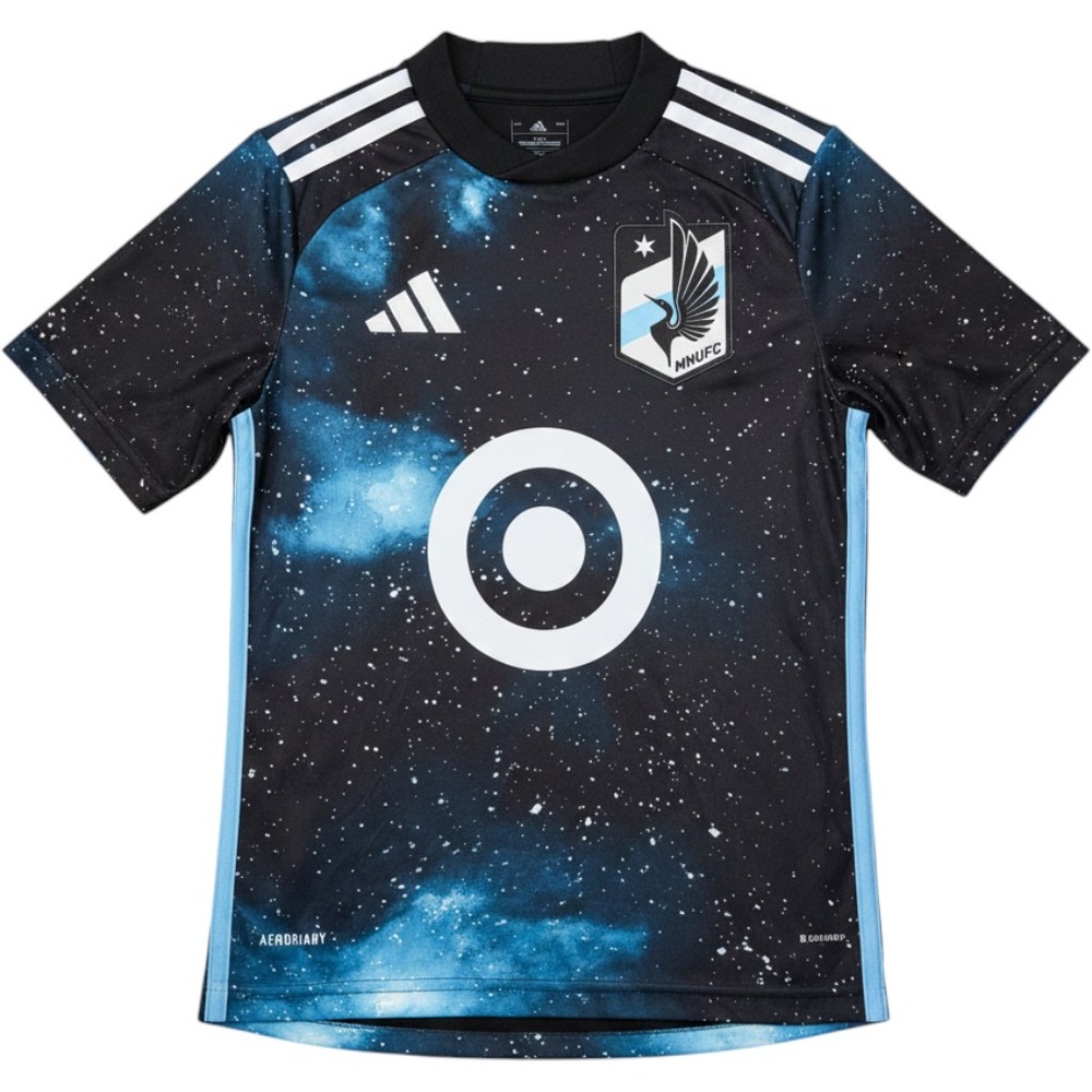Adidas Minnesota United FC Youth Galaxy Soccer Jersey Black Blue MNUFC Small S